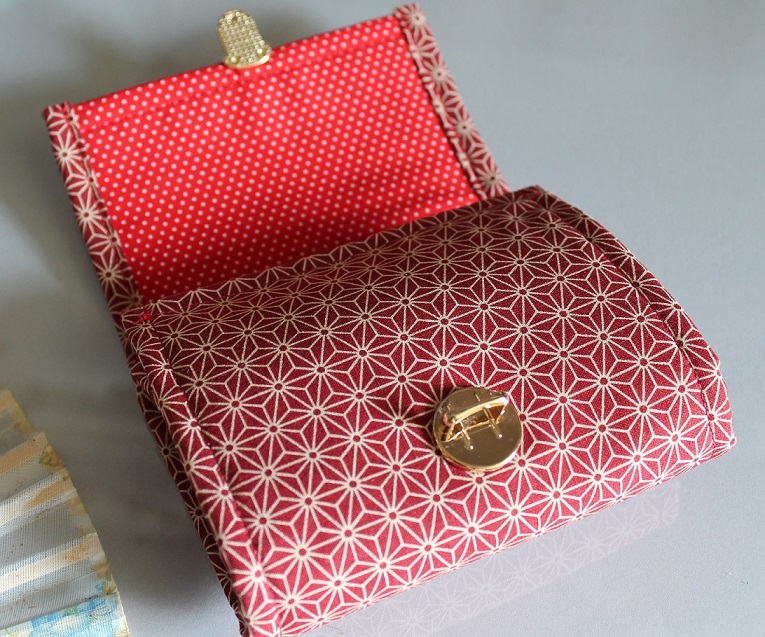 Coin Purse Card wallet  -  Asanoha red
